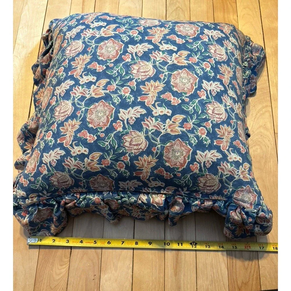 Ralph Lauren vintage USA down filled throw pillow floral shabby chic cottagecore